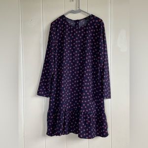 D3- HALOGEN Navy Floral Baby Doll Midi Dress